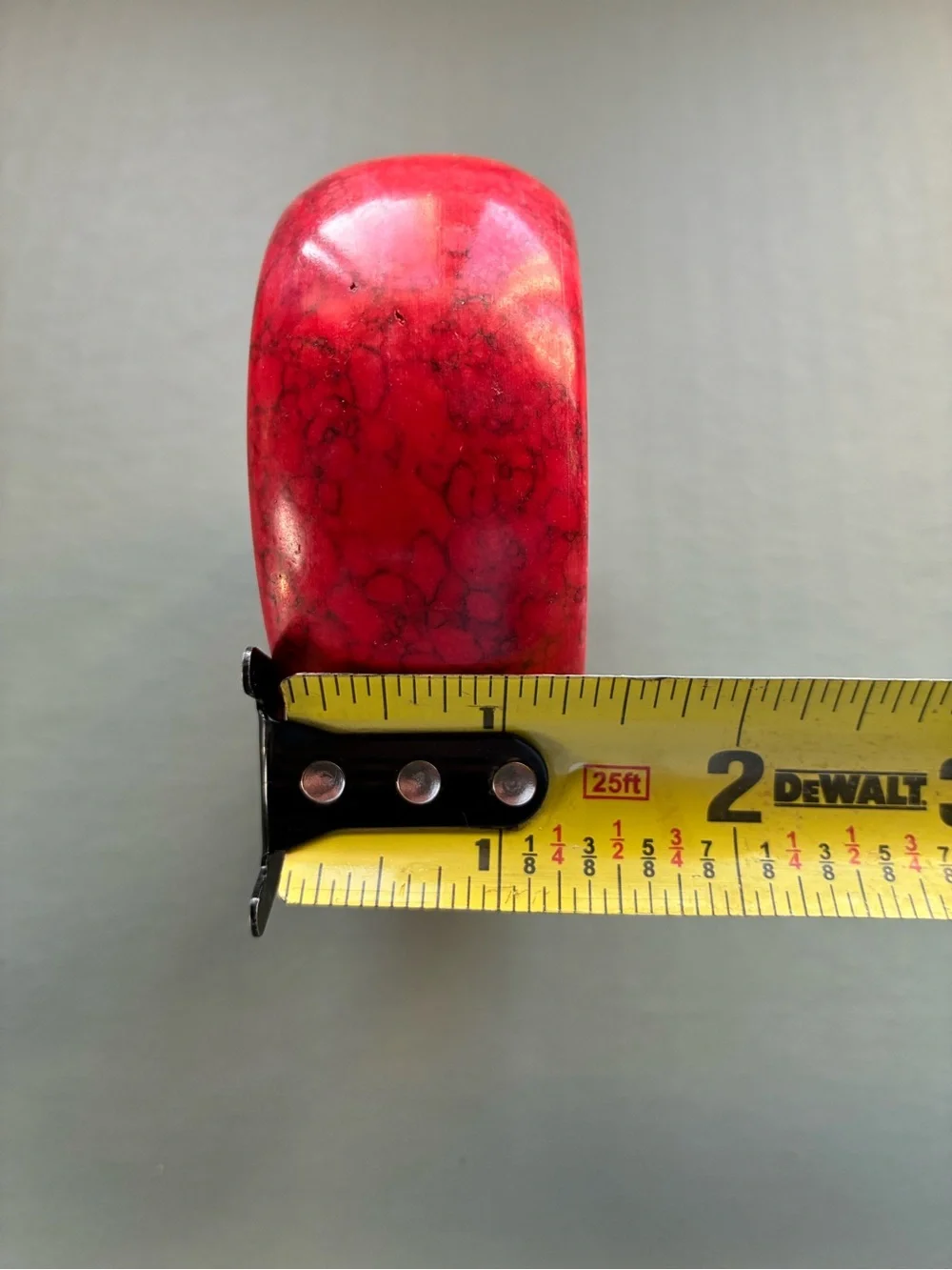 Red Howlite Style Stone Bangle Bracelet Wide Chunky 1.25” Bold Statement